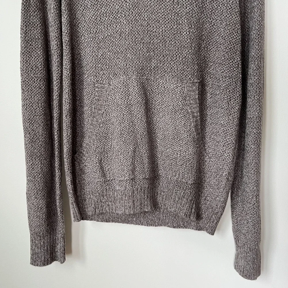 NWT Flag &‎ Anthem 1/4 Zip Hooded Sweater Brown Heather Mens Medium Cotton Blend